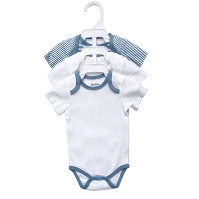 Short Sleeve Snap Button Design Summer Baby Clothes Romper 100% Cotton Customized Color