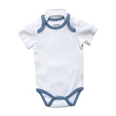 Short Sleeve Snap Button Design Summer Baby Clothes Romper 100% Cotton Customized Color