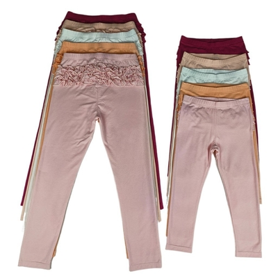 Style Girls Ruffle Leggings Soft Hand Feel 3Y-10Y Sizes 62%Polyester33%Cotton5%Spandex